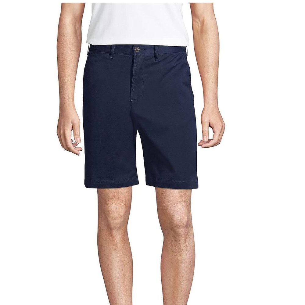 NWT Lands' End Mens Straight Fit 9" Knockaround Chino Shorts Size 32 $60 JK685
